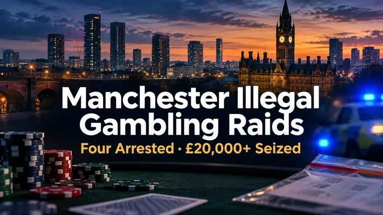 Manchester Illegal Gambling Raids: Four Arrested, £20,000 Seized