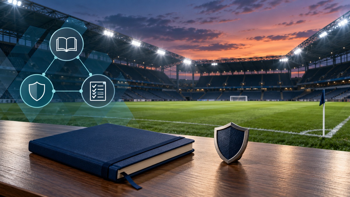 GameChanger360 launch illustrated with a football stadium, training notebook and integrity symbols